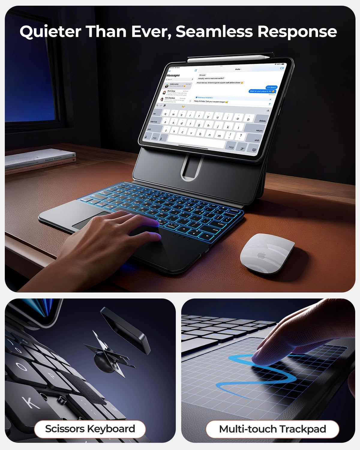 360° Rotatable iPad Keyboard Case Black