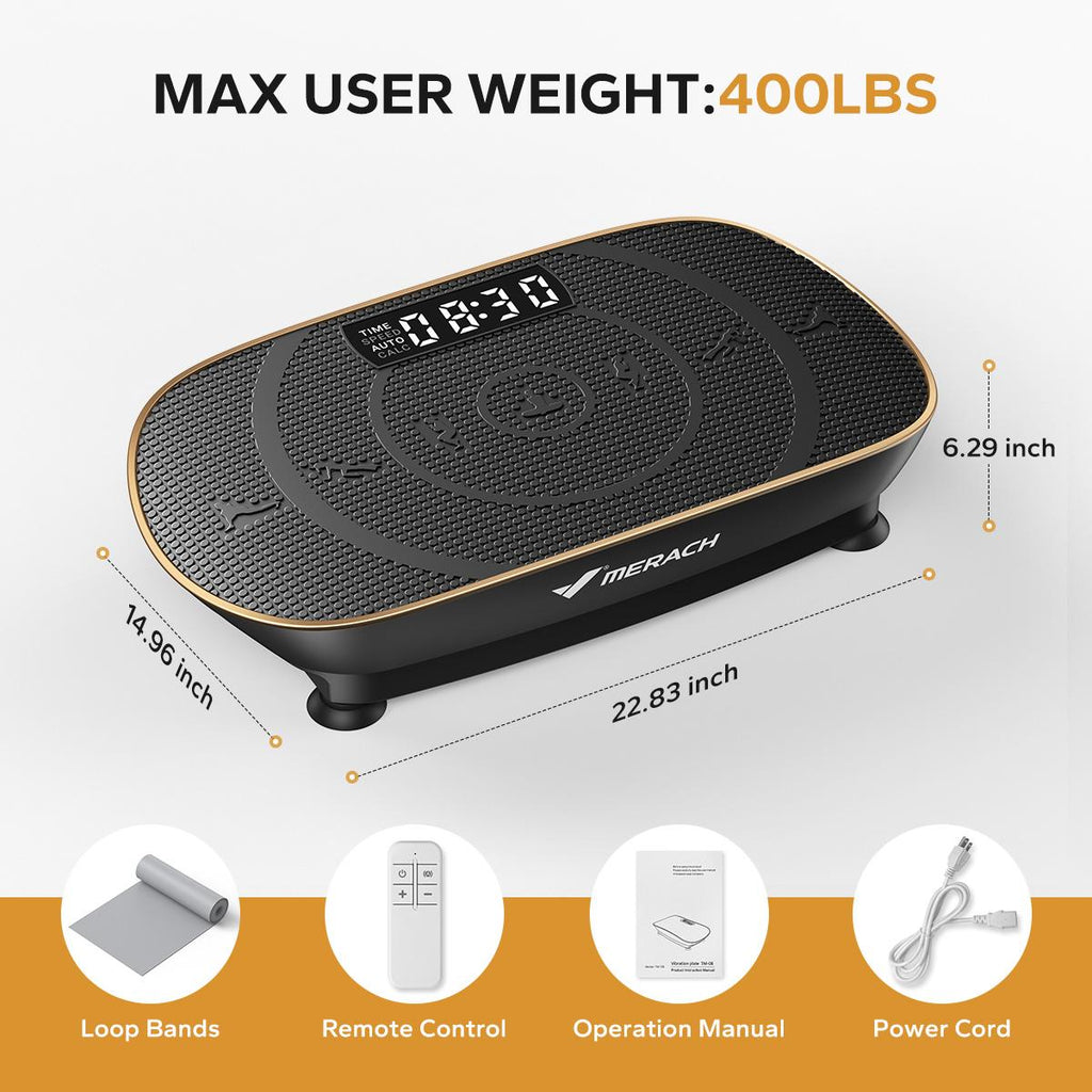 Low Impact Vibration Plate | 400LBS Capacity Home Full Body Workout