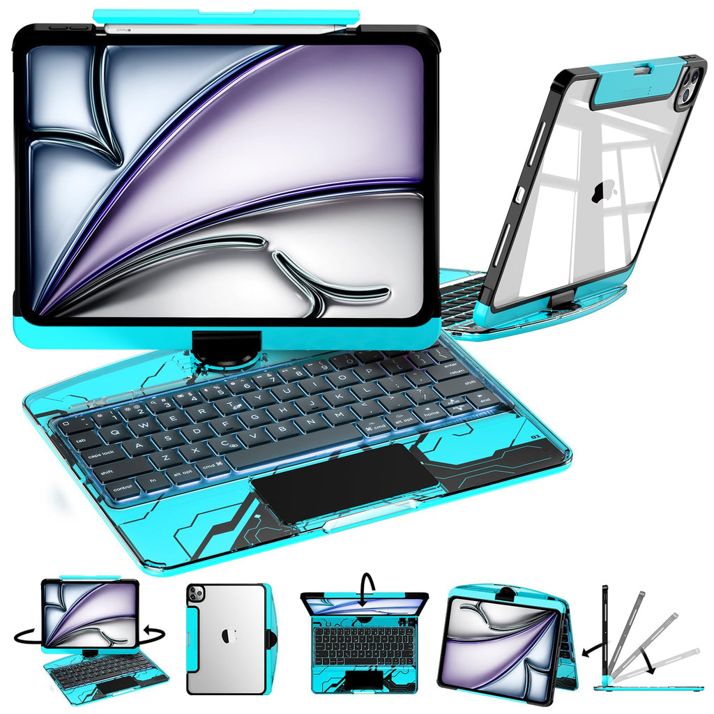 Pink 360° Transparent iPad Keyboard Case