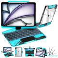Blue 360° Transparent iPad Keyboard Case