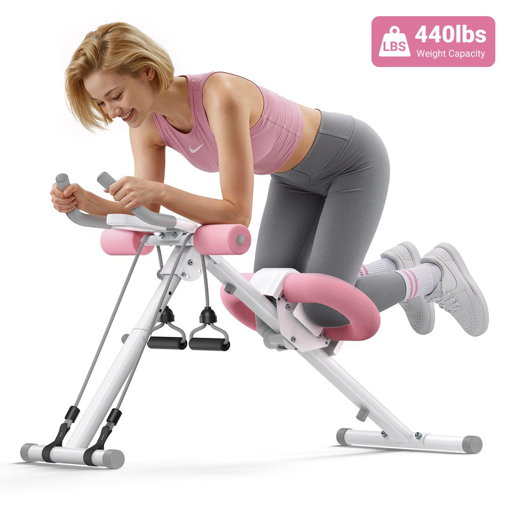 Foldable Ab Trainer with LCD Monitor, 10-Level Resistance