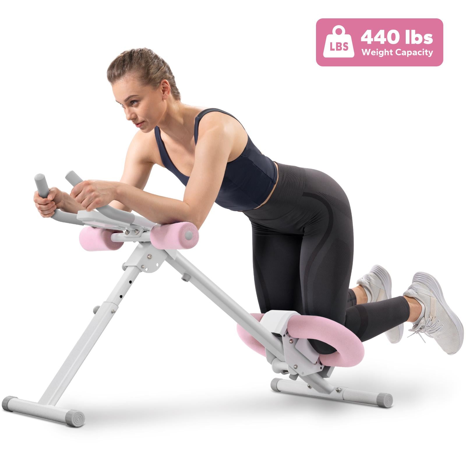 Foldable Ab Trainer with LCD Monitor, 10-Level Resistance