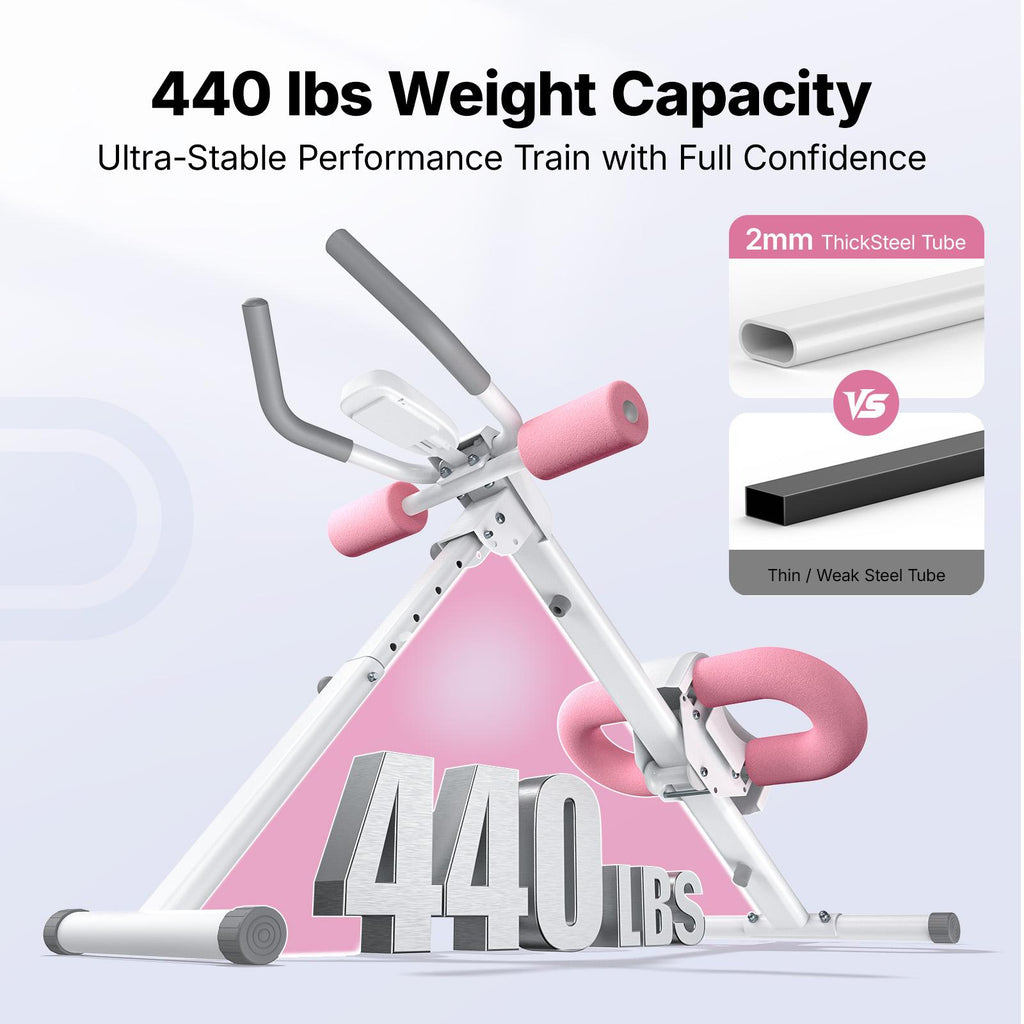 Foldable Ab Trainer with LCD Monitor, 10-Level Resistance