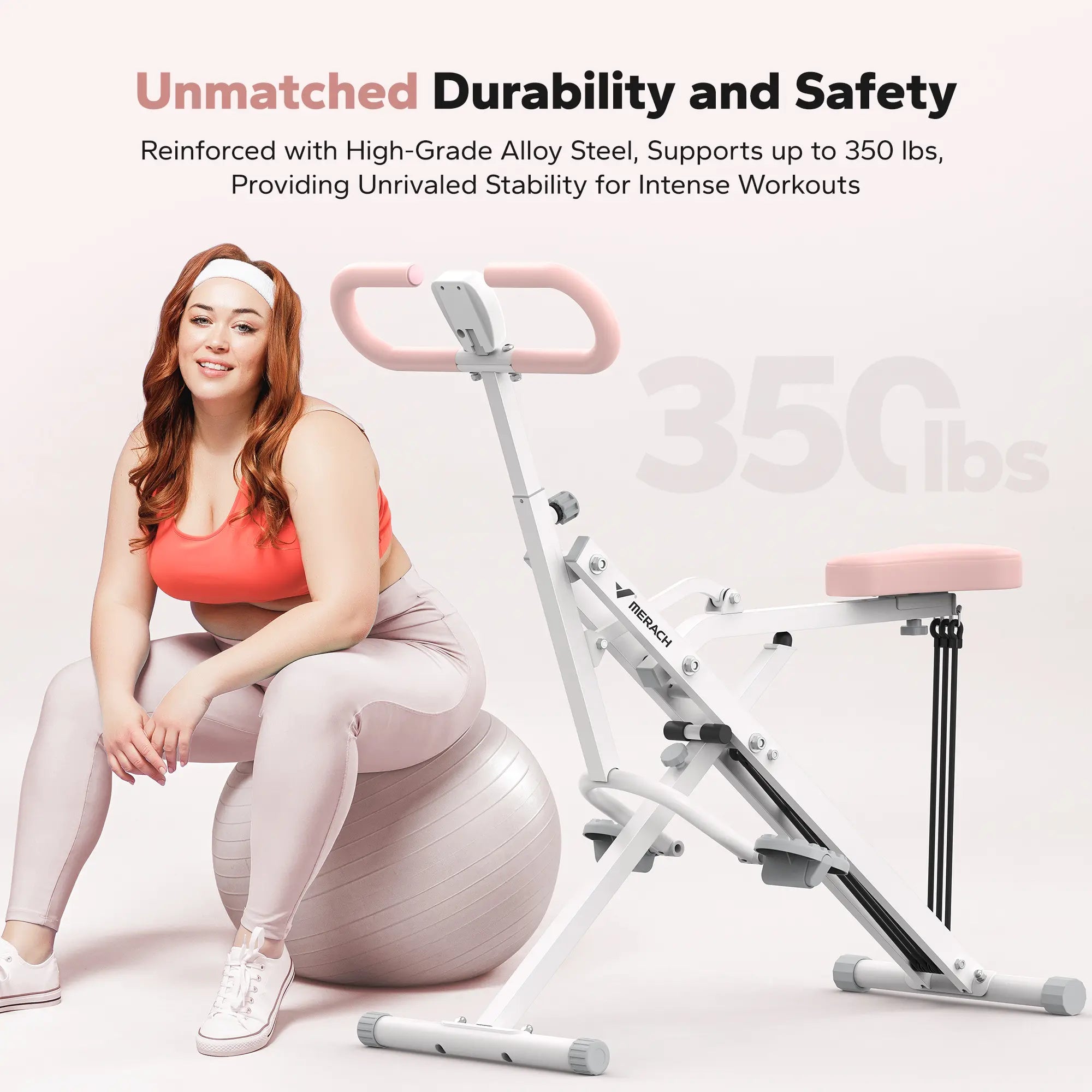 350LBS Capacity 2-in-1 Squat Rowing Machine With LCD Monitor Home Fitness Gear