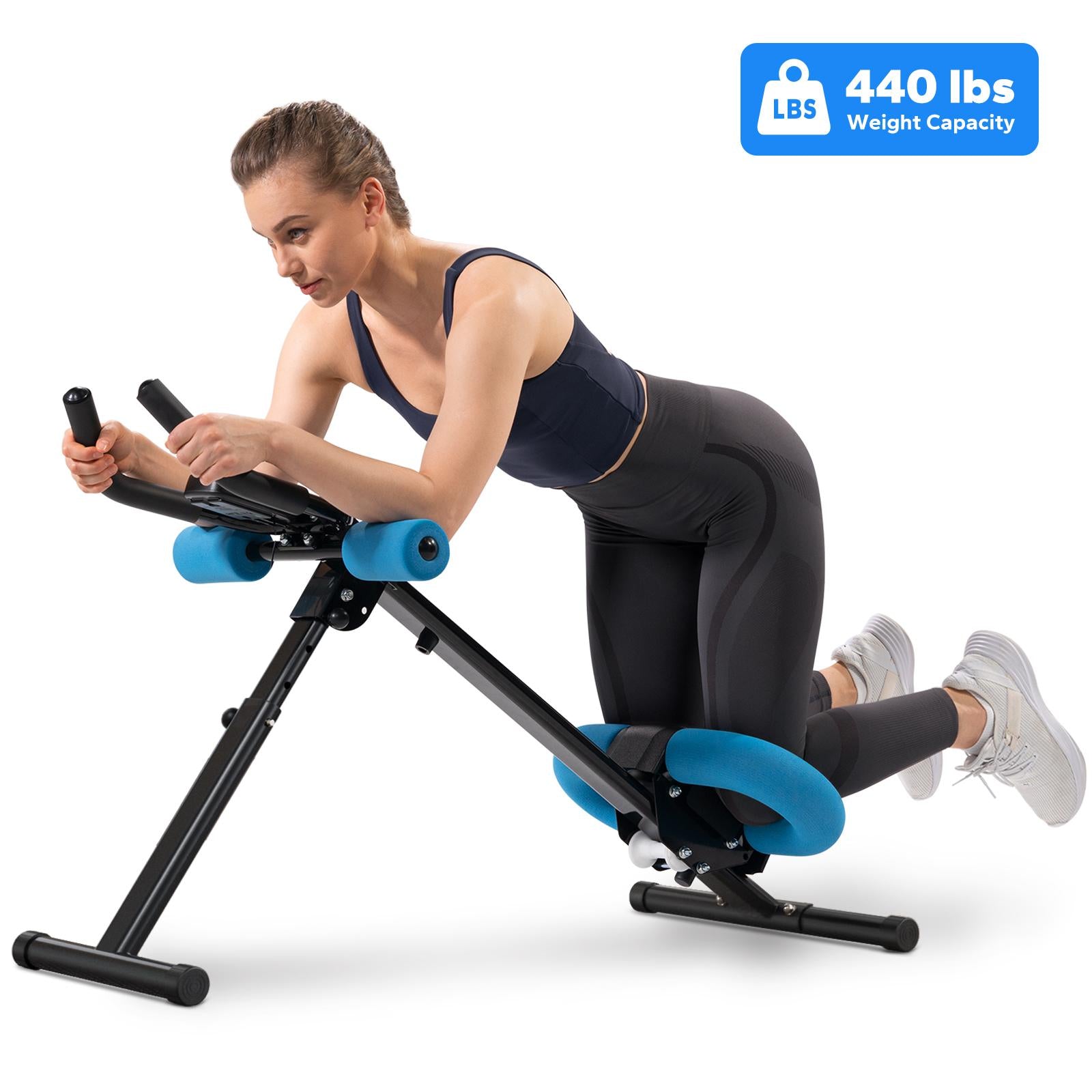 Foldable Ab Trainer with LCD Monitor, 10-Level Resistance