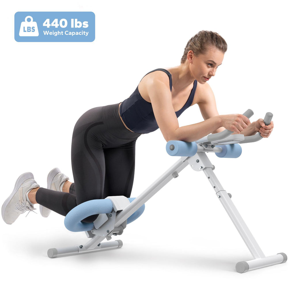Foldable Ab Trainer with LCD Monitor, 10-Level Resistance